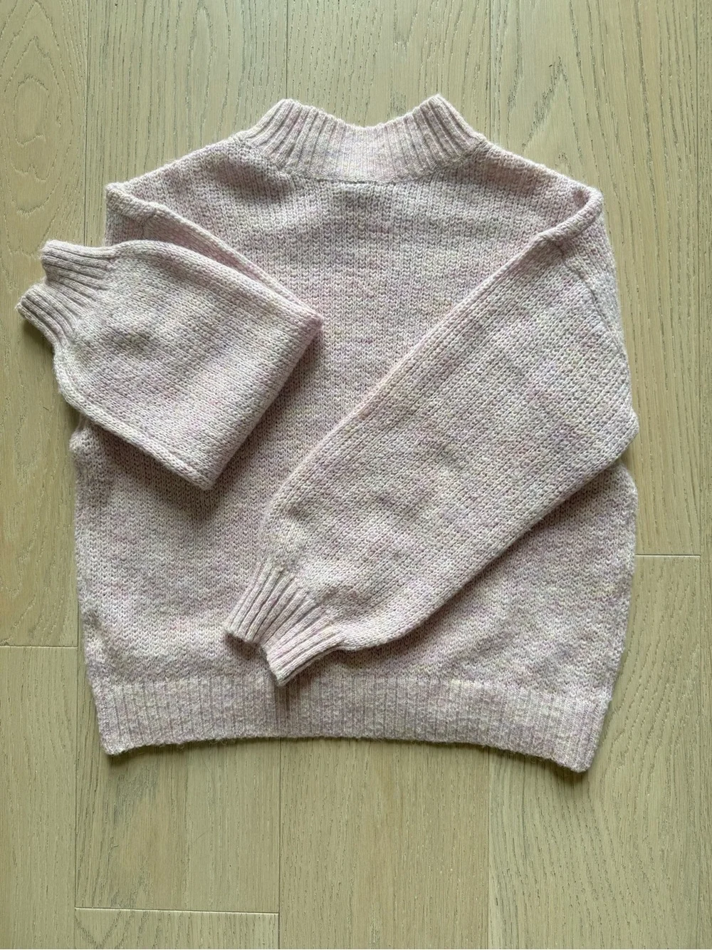 Girls Soft Knit Mock Neck Sweater - Light Pink